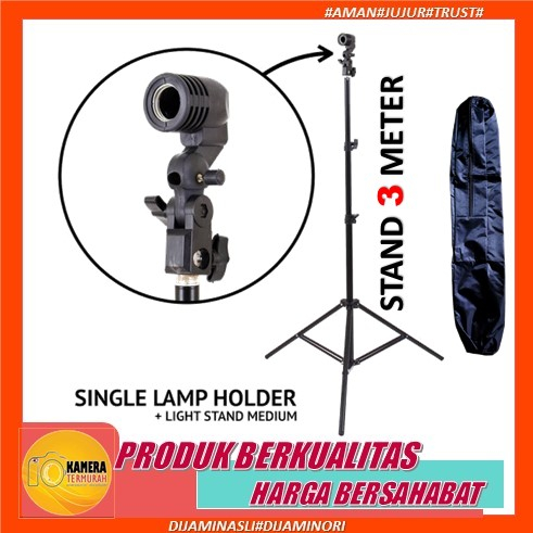 Lights Stand + Lamp Holder Lampu Studio Strobist Ring Light Tripod Set