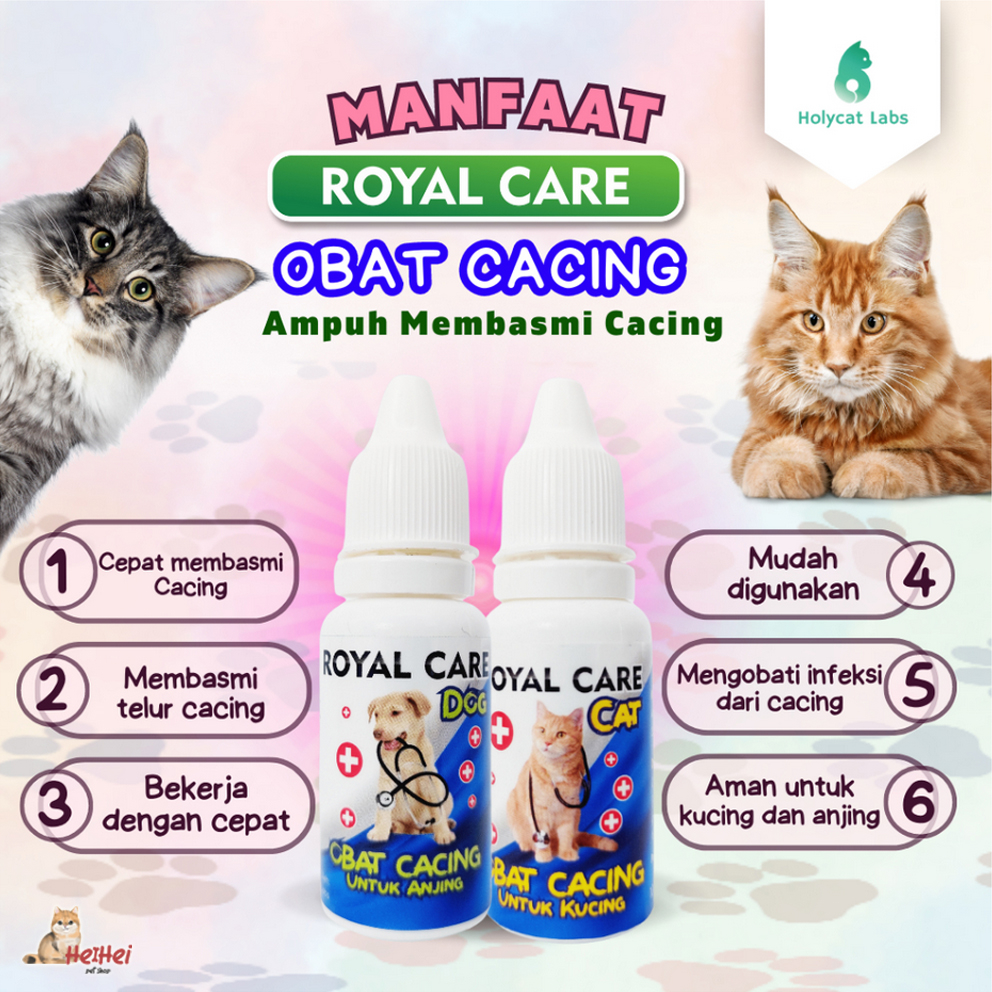 Royal Care Obat Cacing Kucing 10 ML - Obat Tetes Kucing Kitten Cacingan