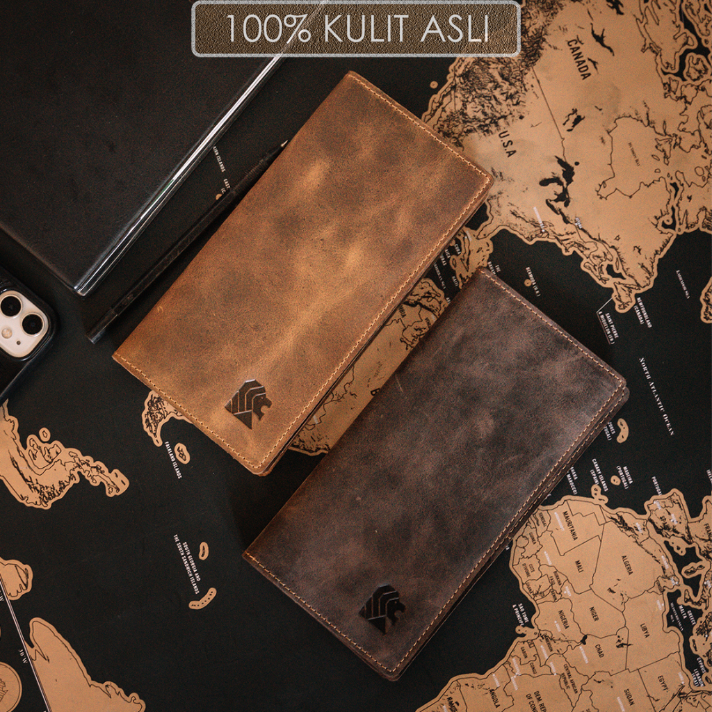 Dompet pria panjang crazy horse kulit asli brand lokal original dompet panjang coklat kulit sapi asl