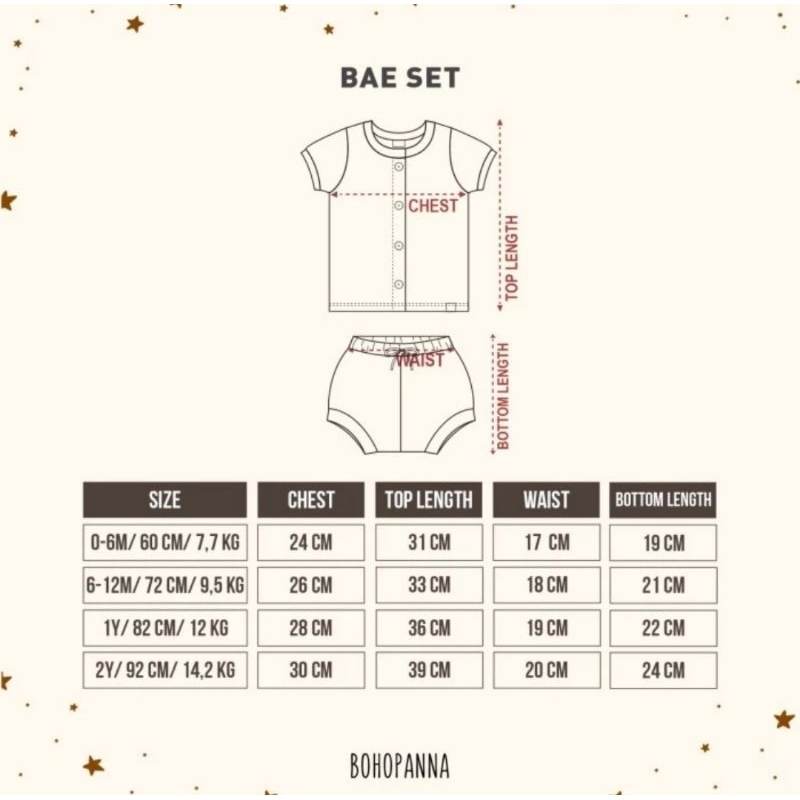 Bohopanna Bae Set - Setelan Baju Lengan Pendek Bayi