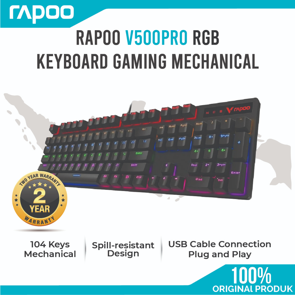 Rapoo Gaming Backlit Mechanical Gaming Keyboard V500Pro Black