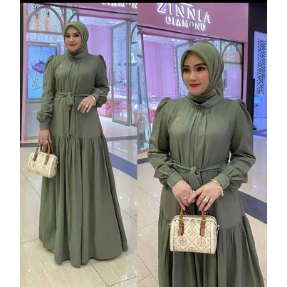 Deviena Dress Shimer Polos Fashion Muslimah