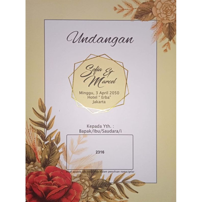 Undangan ERBA 2316 (Undangan Pernikahan - Khitan)