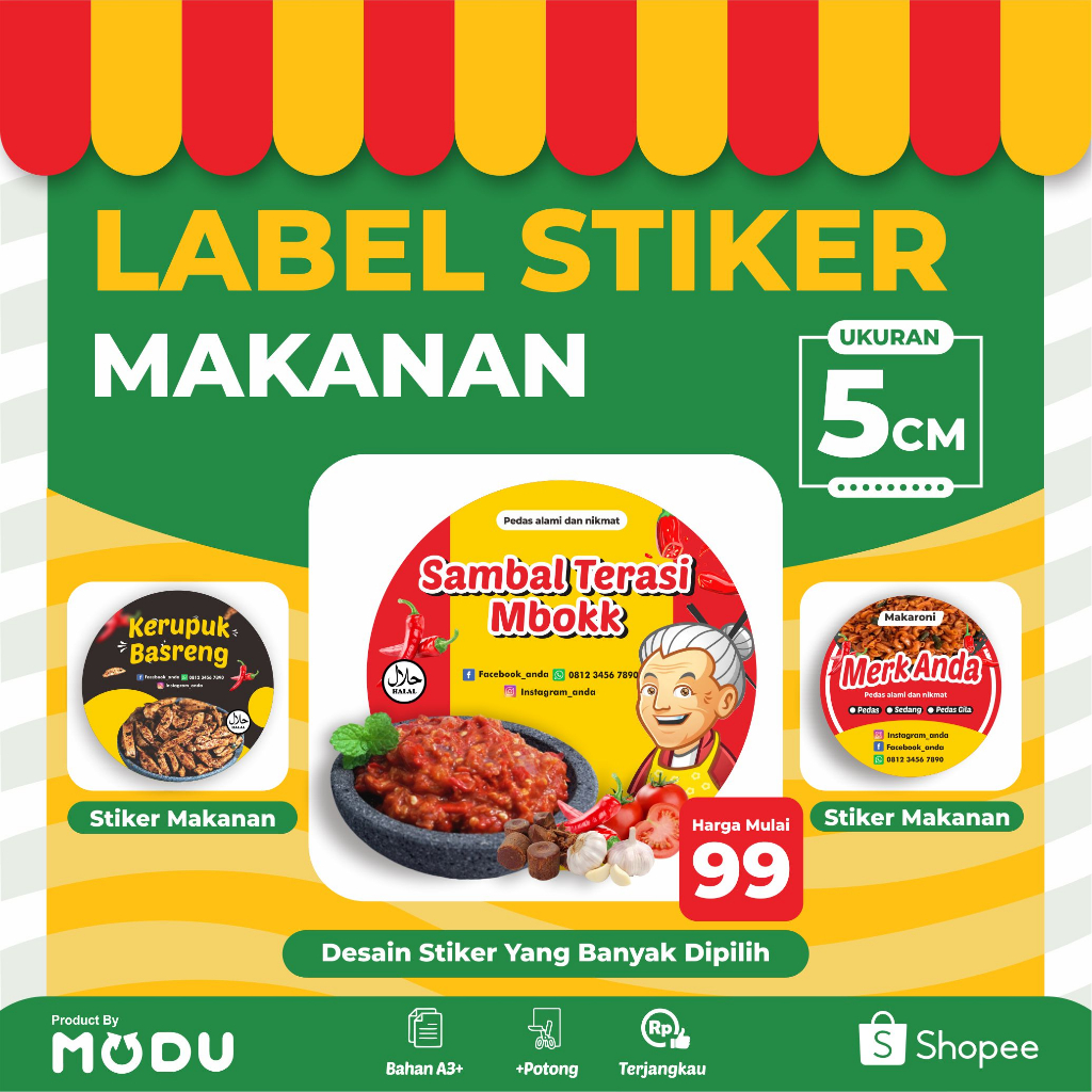 

STIKER LABEL 5CM MAKANAN/SNACK/CATERING/KUE & KOTAK BOX