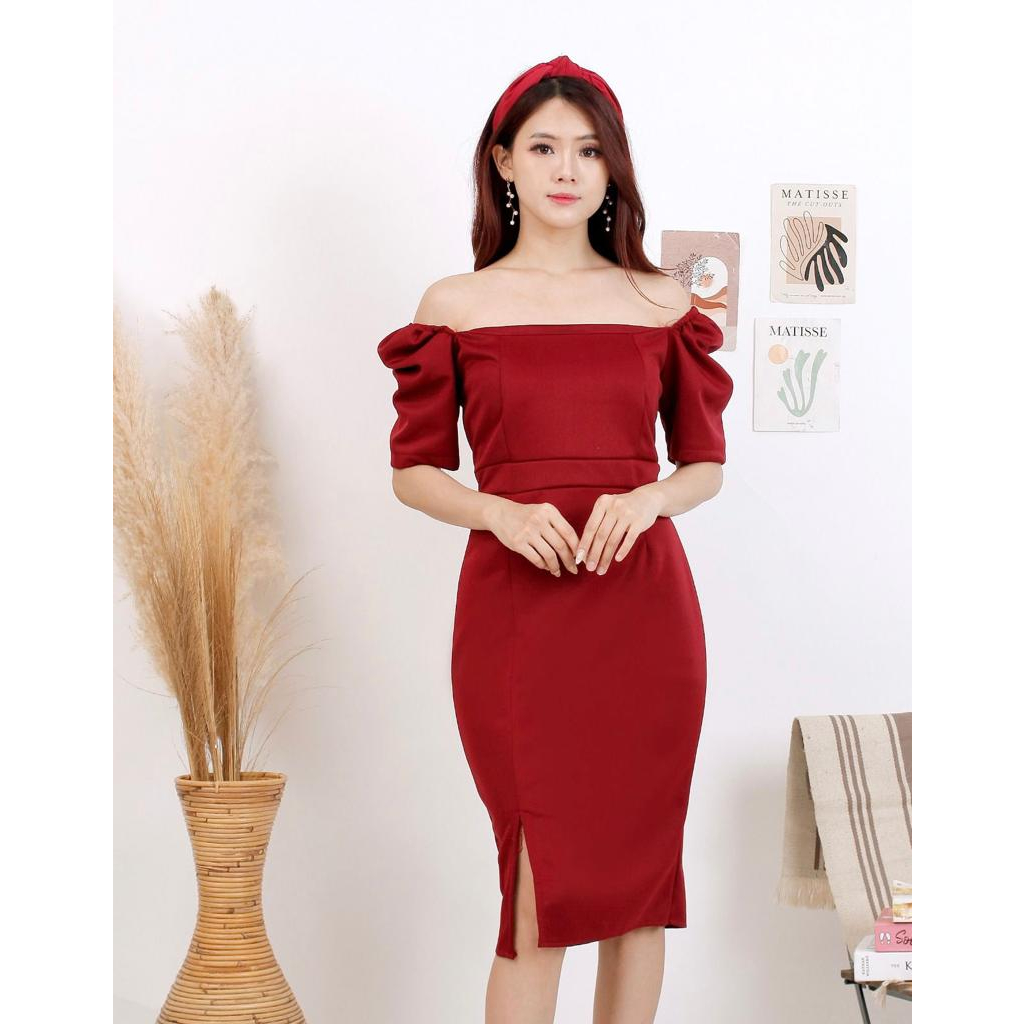 Toply shop COD - Dres wanita lengan pendek / Dres scuba premium / Dres korean style