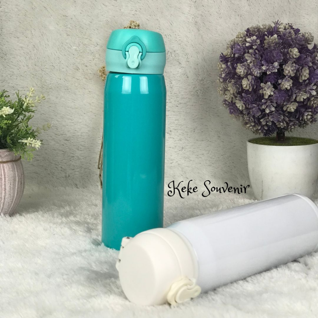 Thermos air panas / Kancing polos - THERMOS THUMBLER POLOS - stainless | Tumblr Cantik | Botol Minum Murah |Termos Air Minum 500ML Stainless Steel Tahan Panas Dingin