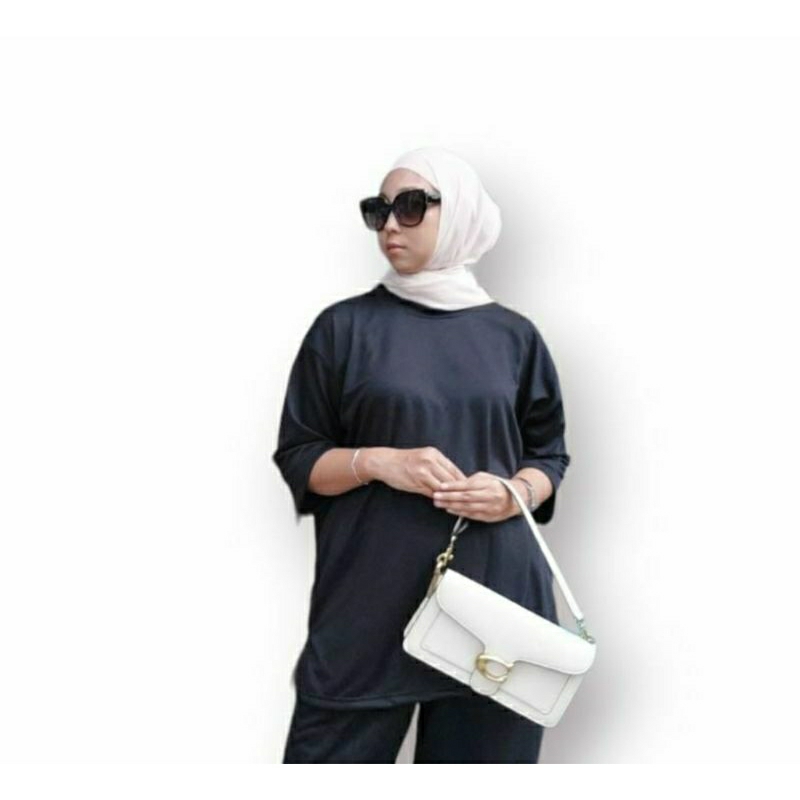 Baju kaos Atasan Wanita Jumbo Hijab Muslimah Kaos Polos