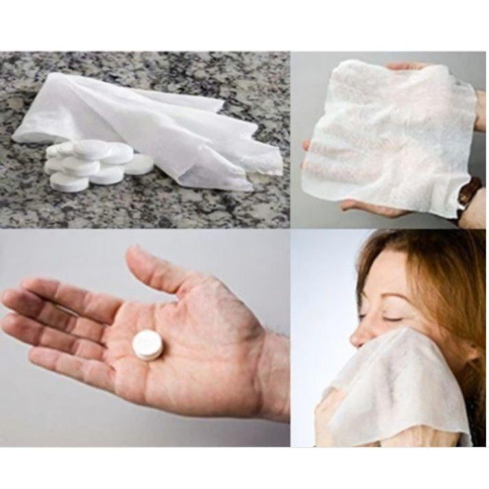 [4 Pcs] Tisu Handuk Portable Mini Travel Handuk Mandi dan Cuci Muka