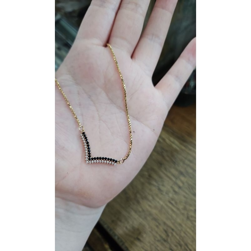 Kalung emas asli 375 8k cantik pesta permata aurel