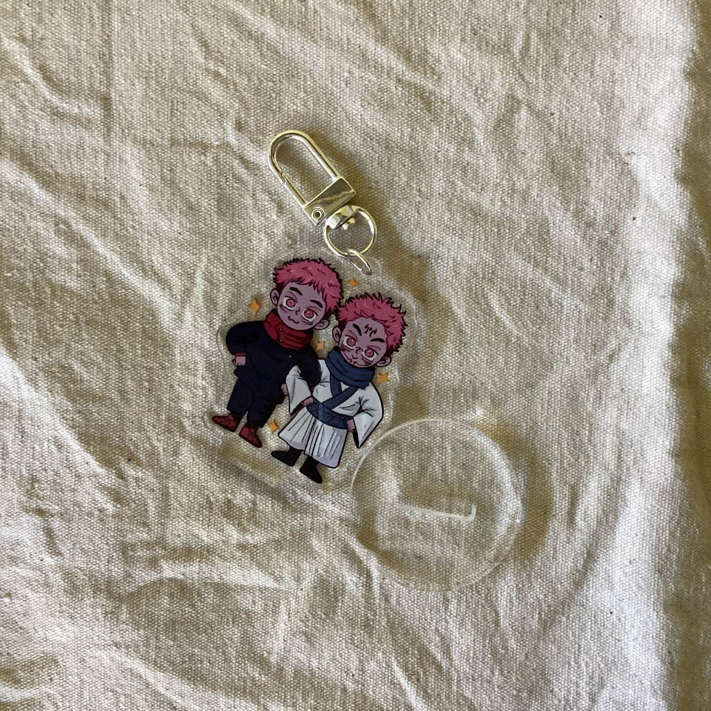 TWINSIES (YUUJI x SUKUNA) JUJUTSU KAISEN MINI STANDEE/KEYCHAIN | by @sagiries