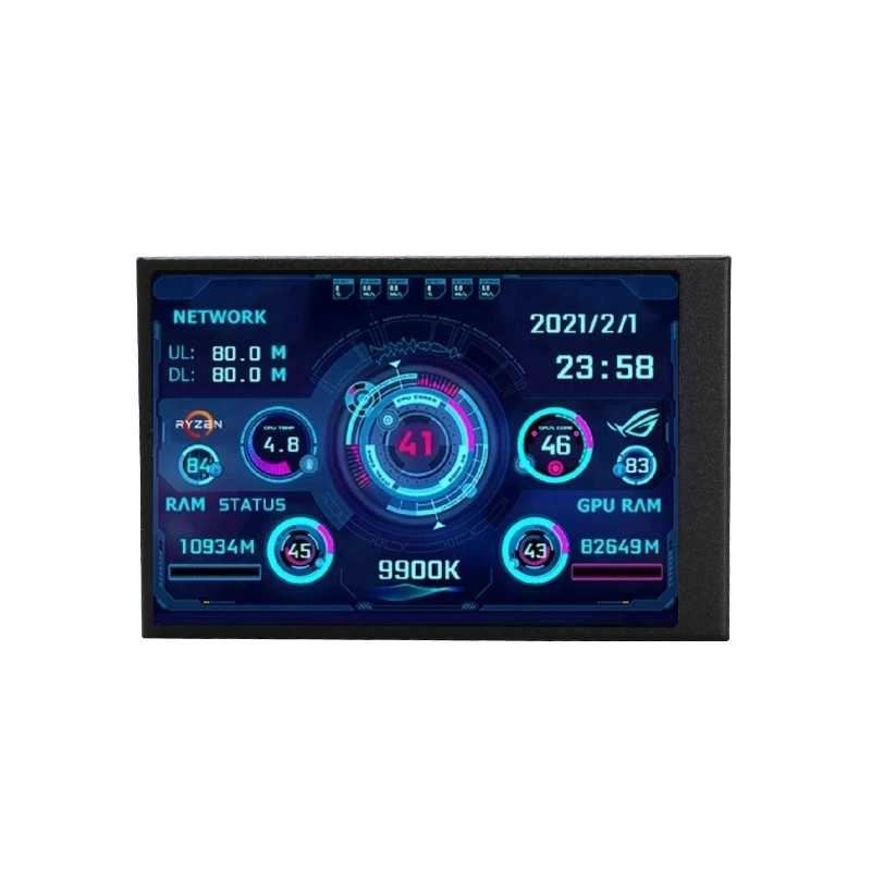 HLFEC Sensor Panel IPS Screen 3.5 Inch External Monitor CPU GPU HDD - HL-3