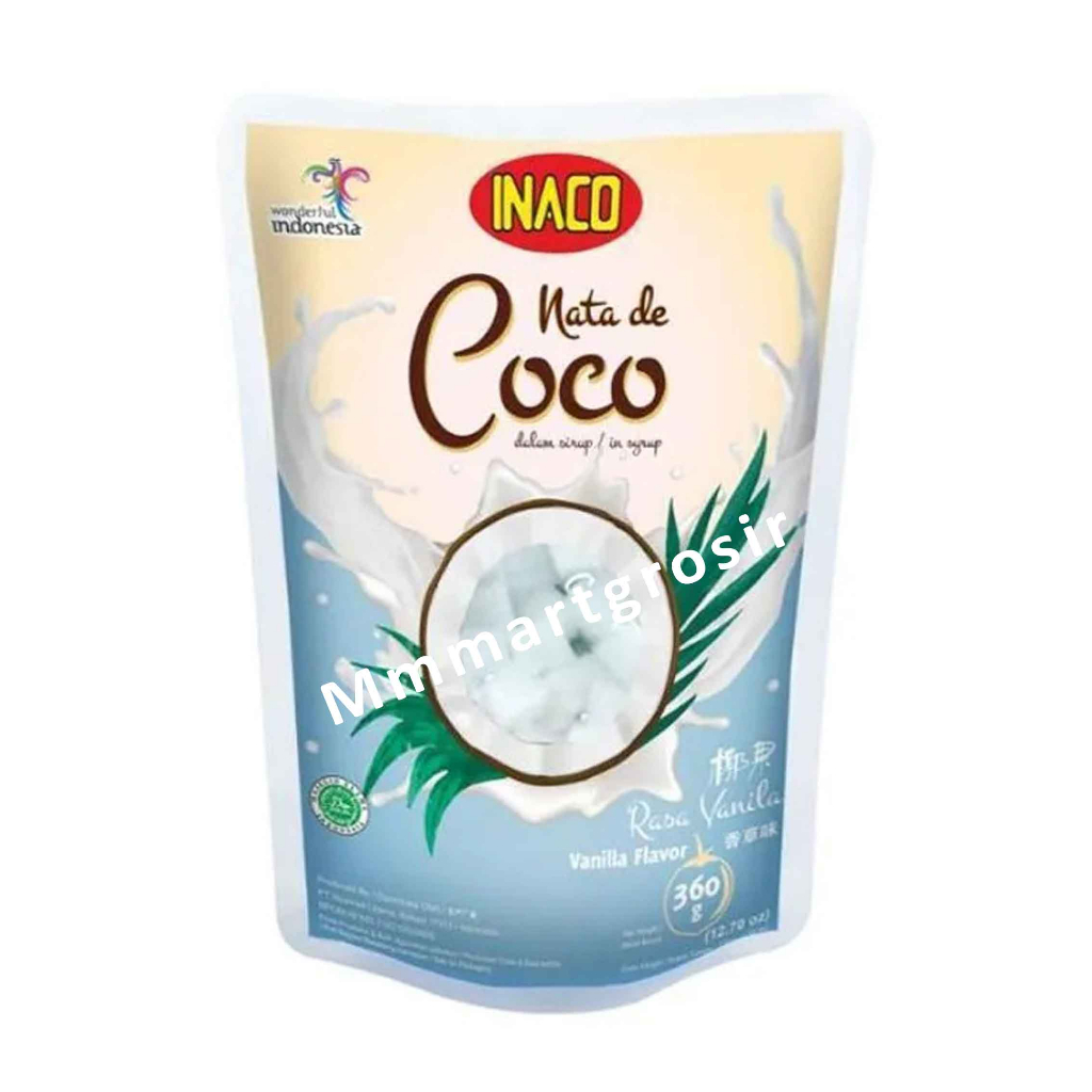 Inaco Nata De Coco / Minuman Coconut Gel / Minuman Rasa Vanilla Flavor / 360gr