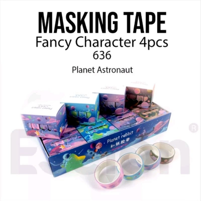 

1box isi 4roll Masking Tape Fancy 636 / Washi Tape / Lem Kertas