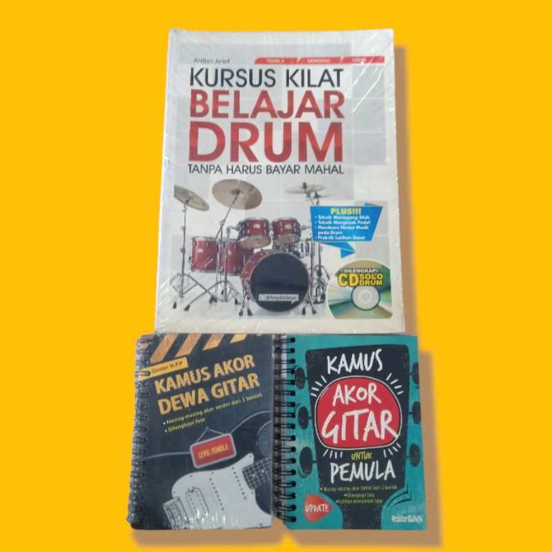 ( ORI ) BUKU KUMPULAN MUSIK DAN LAGU // DRUM // KAMUS AKOR GITAR // LAGU WAJIB