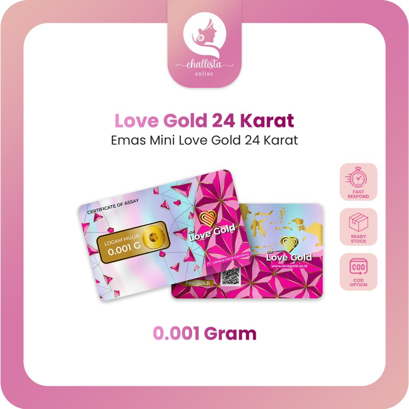 LOVE GOLD Love Gold emas mini mini gold logam mulia 24K 24 karat