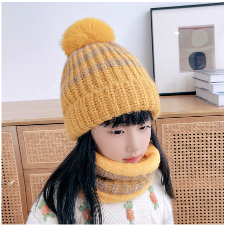 Topi Kupluk dan Syal Anak Musim Dingin 1 Set Winter