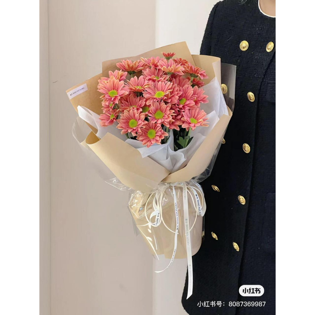 Fresh Krisan Simple Bouquet Flower - Bouquet Fresh Flower Bunga Asli