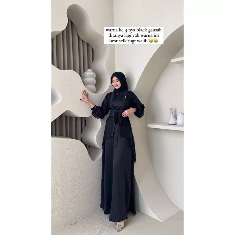 NISYA DRESS BRUKAT OUTER + INNER ( 3 LOOK IN 1 )  / Gamis Kondangan BAJU DEWASA MURAH TERBARU 2023 Busui Friendly / DRESS PESTA / DRESS BRIDESMAID