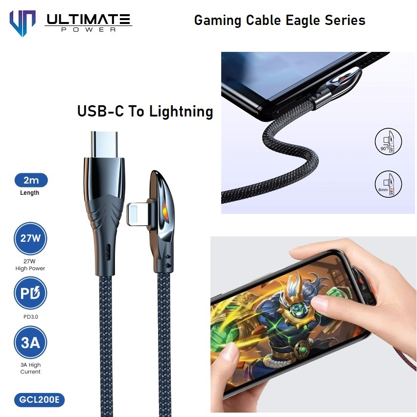 Ultimate Data Cable Gaming USB-C to Lightning 2M 27W Fast Charging