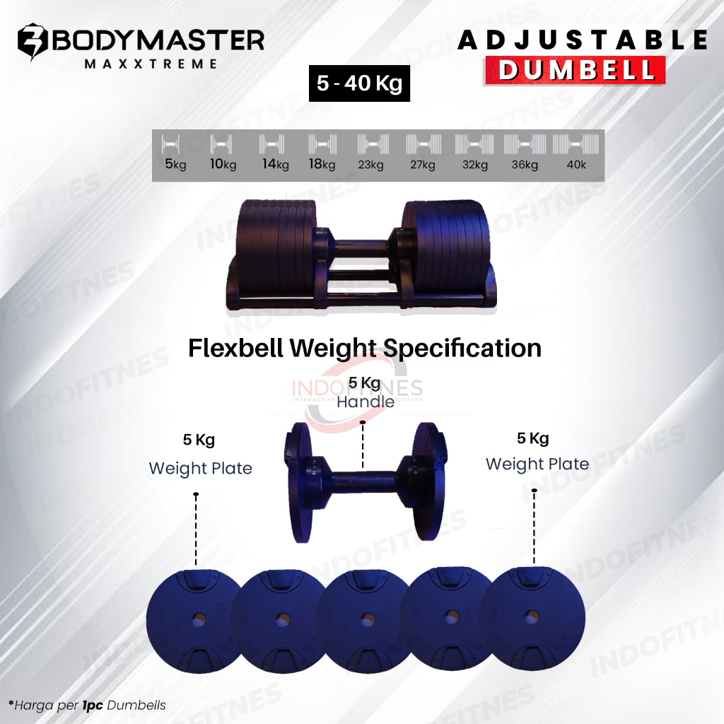 MAXXTREME 40KG Adjustable Dumbell BODYMASTER original- Barbell NuoBell