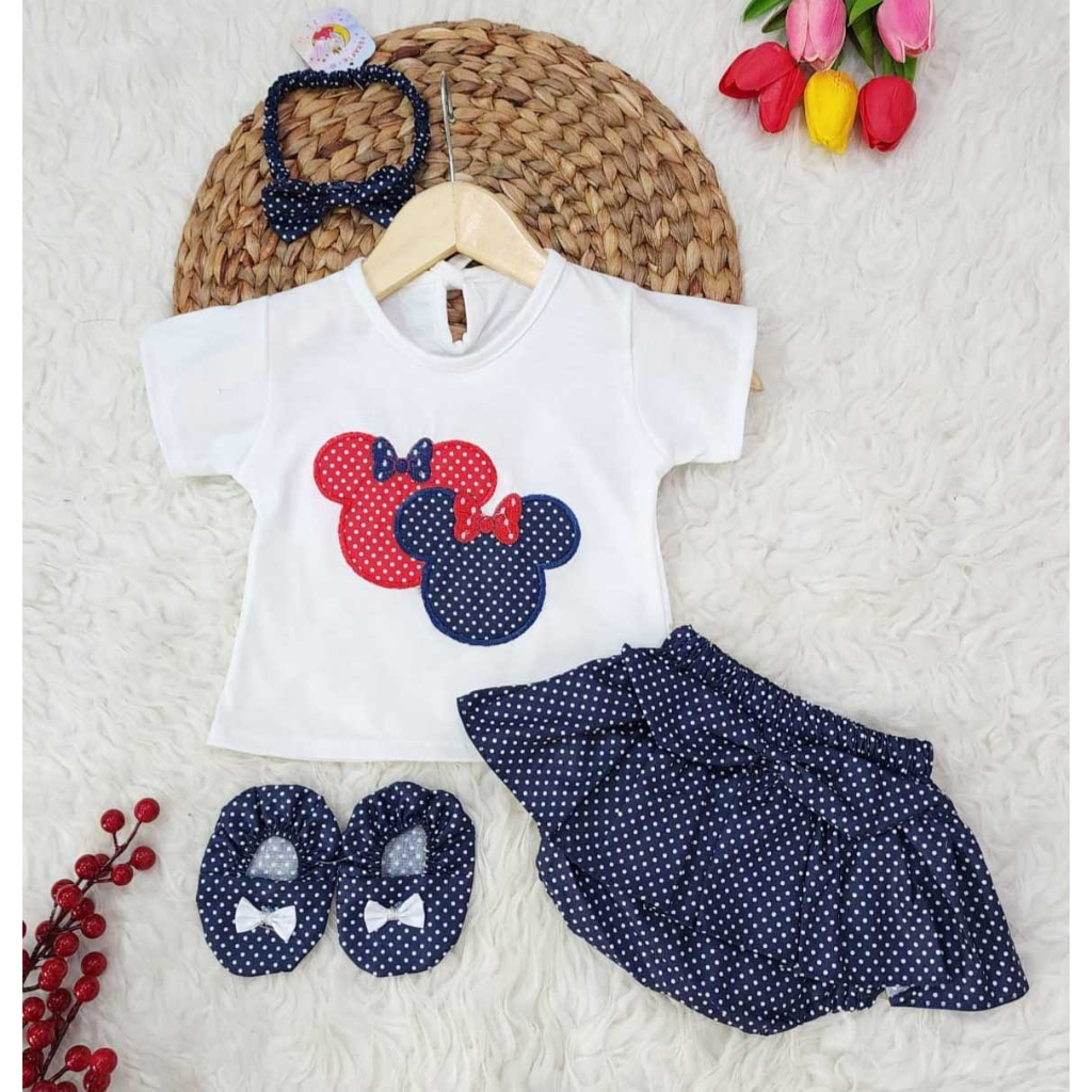 [F-016] Baju anak perempuan Set celana bayi usia 0-10 bulan