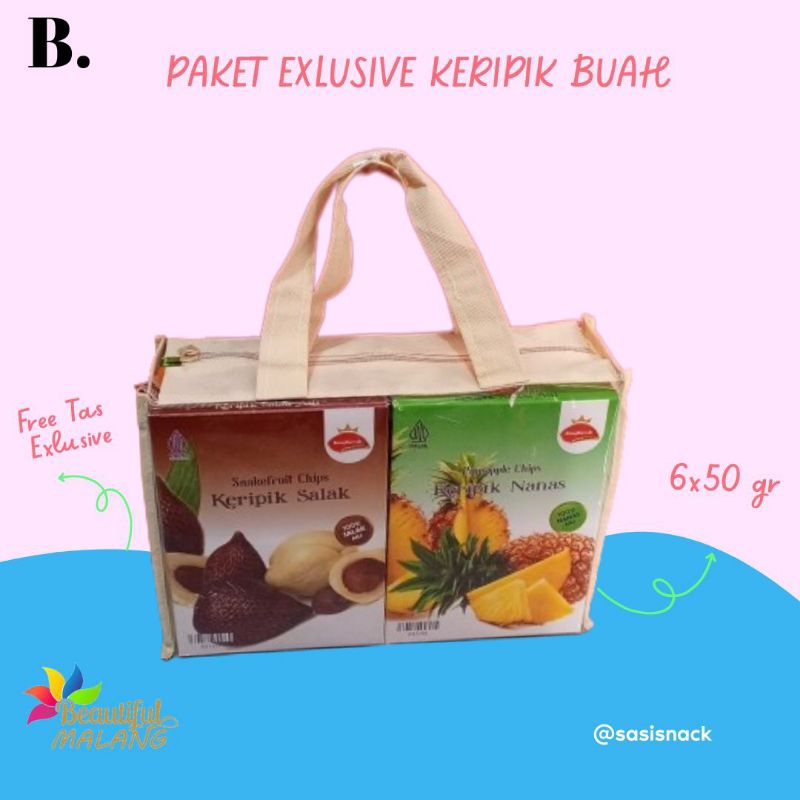 PAKET Exlusive Oleh Oleh Malang Isi 6&amp; 4 Keripik Buah Super