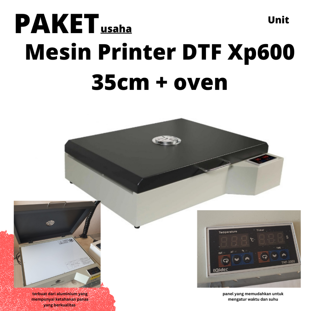 Mesin Printer DTF Xp600 35cm dan Oven Pemanas Generasi V