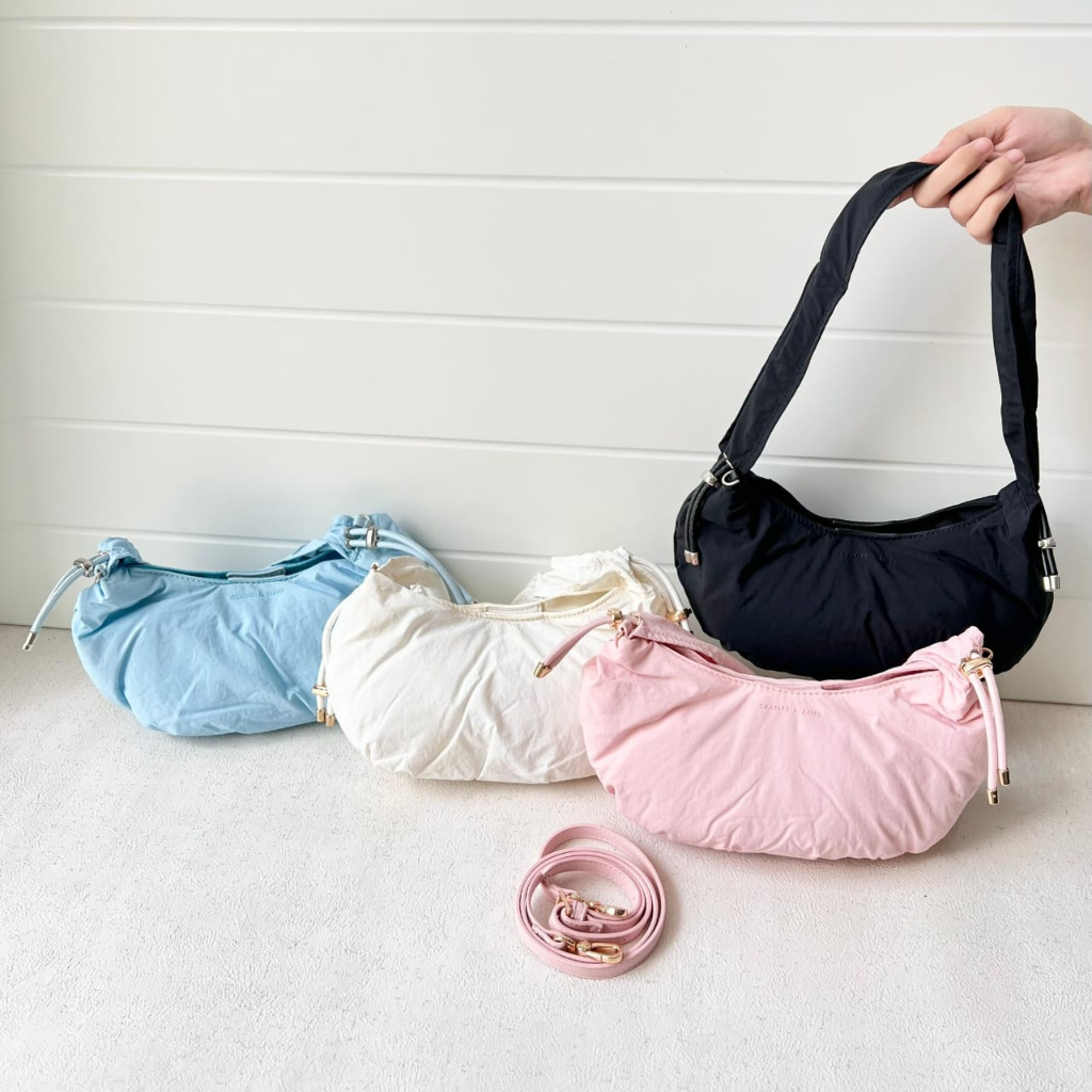 CNK Ruched Nylon Crossbody Bag (C1391)