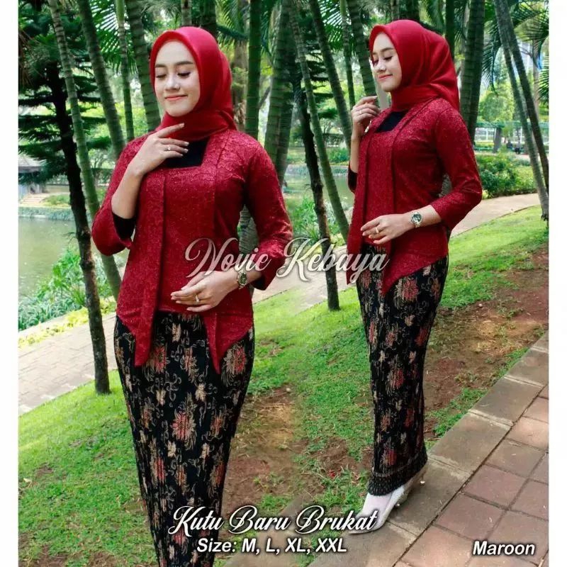 Setelan Kebaya Modern Baju Kebaya Brokat Kutubaru Atasan Kebaya Simpel Elegan Untuk Kondangan Tunang