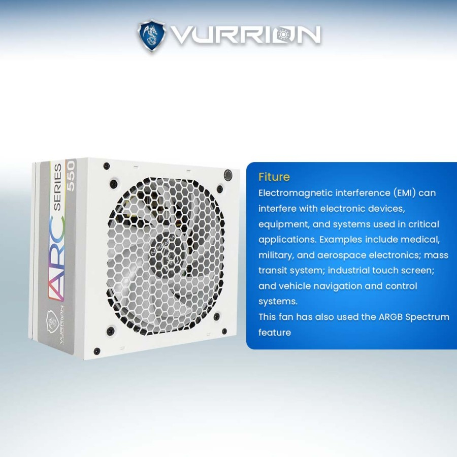 Power Supply VURRION ARC Series 550Watt Froze Edition RGB - PSU 550W