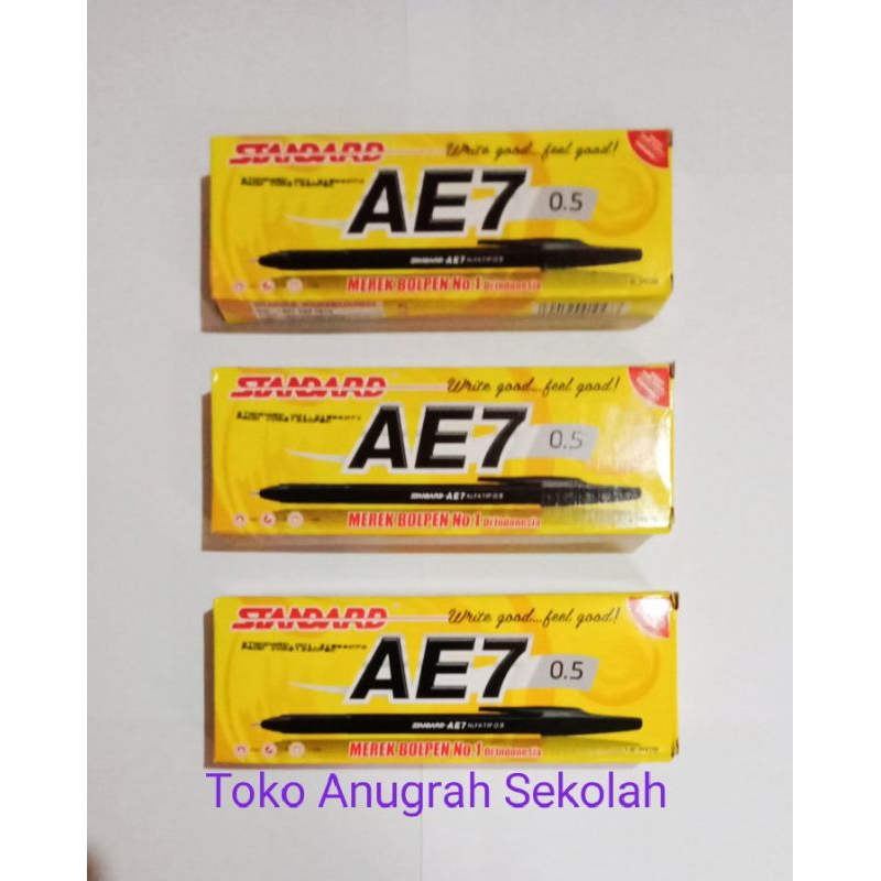 

Pulpen Ballpoint Bolpoint Pen Standar AE 7 Hitam 1 Pak isi 12 Pcs