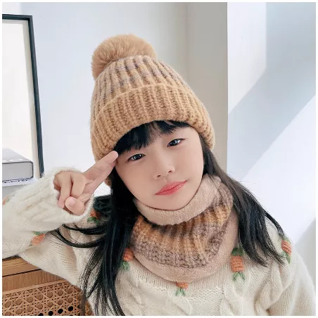 Topi Kupluk Syal Set Anak Musim Dingin Winter