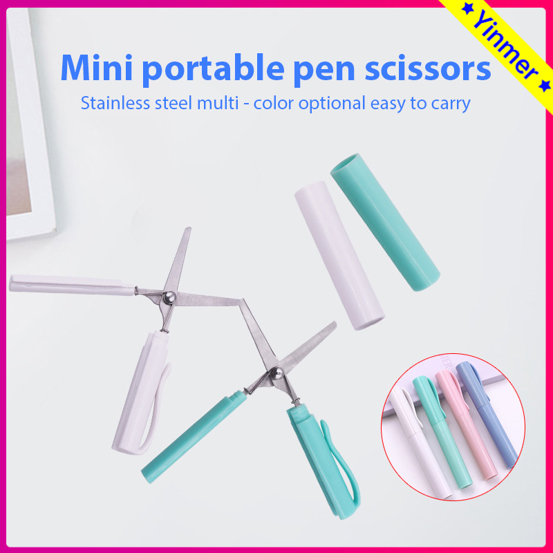

COD✨ Gunting Kreatif Jenis Pena Lipat Mini Gunting Seni Siswa/Kertas Cap Alat Tulis Multifungsi Melipat Warna Portable Creative-Yinmer