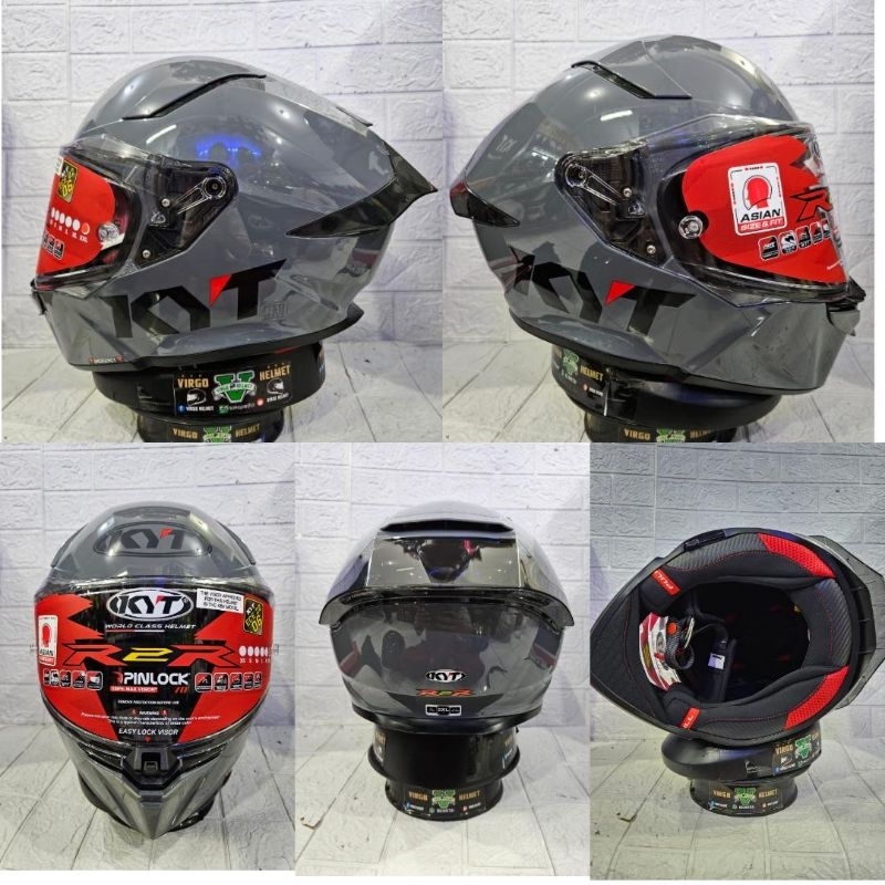 KYT HELM R2R GORILLA GREY GLOSY 2XL