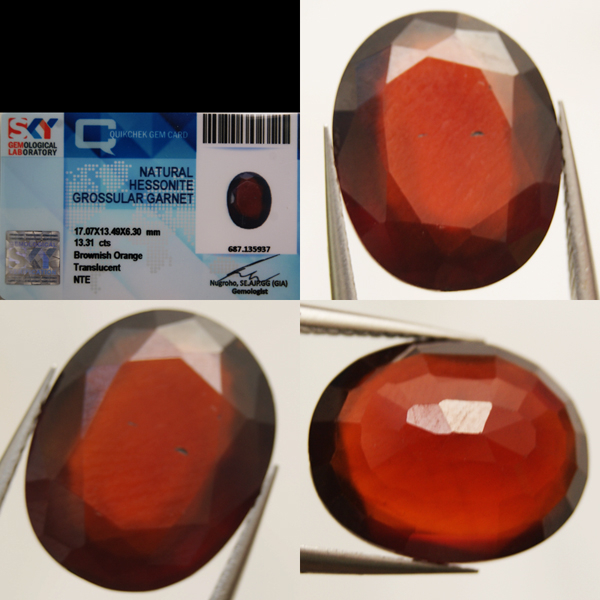 *BIG* Natural Hessonite Garnet 13.31ct + Memo (1384)
