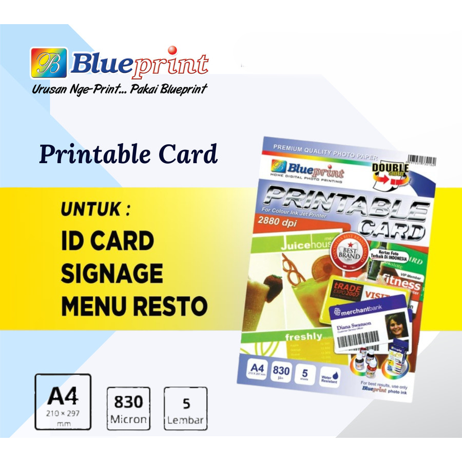 

PVC Blueprint ID CARD A4 Untuk Printer Inject - Tebal