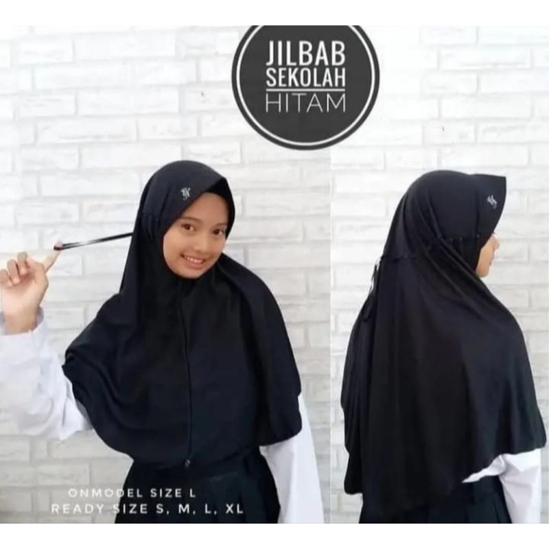 jilbab sekolah bahan kaos pe/ kerudung serut anak sekolah