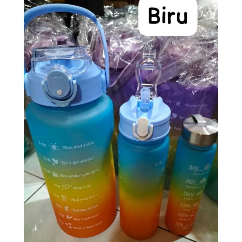 Botol Minum 3in1 Beli 1 Gratis  2 / Botol minum Beranak Gradiasi Berwarna/ Botol Minum viral 3in1 beli 1 Dapat 3