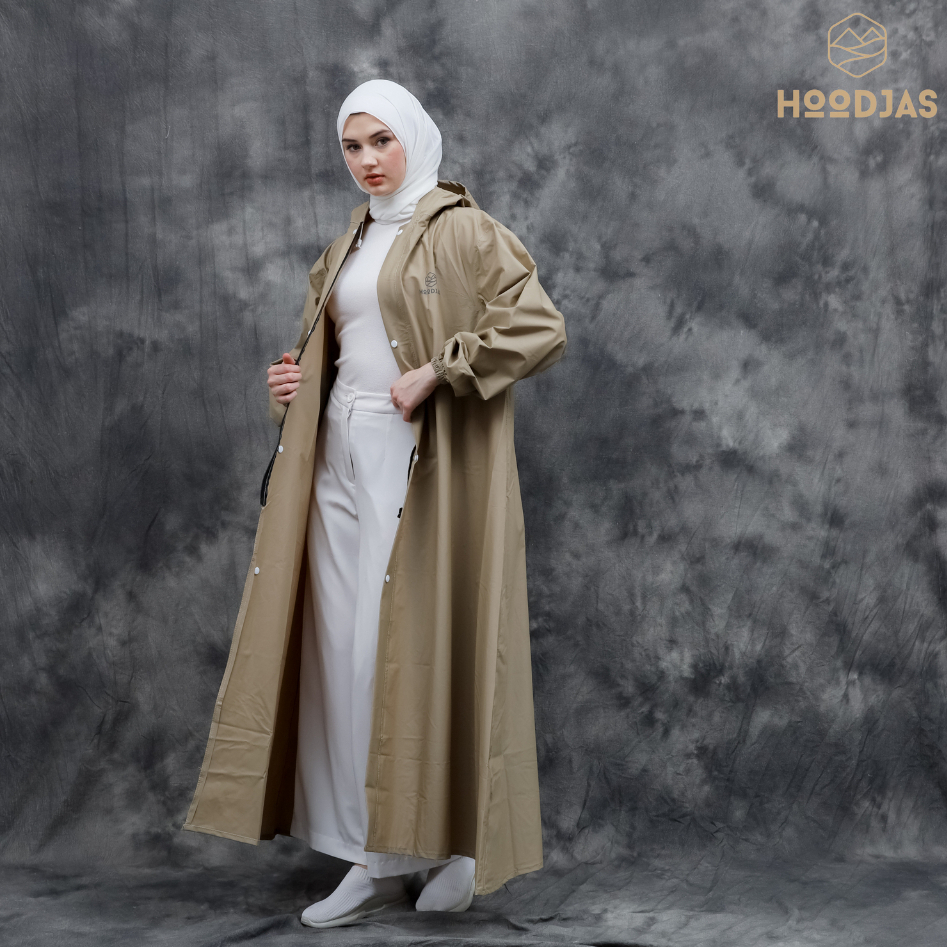 HOODJAS Jas Hujan Wanita Muslimah Model Gamis Kamila Bahan PVC 0,25