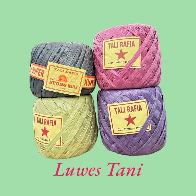 Tali Rafia 1 Kg Warna Warni Merah Ungu Hitam Kuning