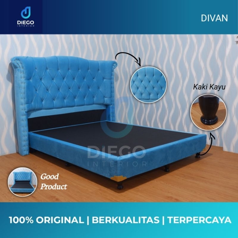 Divan dipan sandaran jaguar tempat tidur untuk kasur matras dan springbed