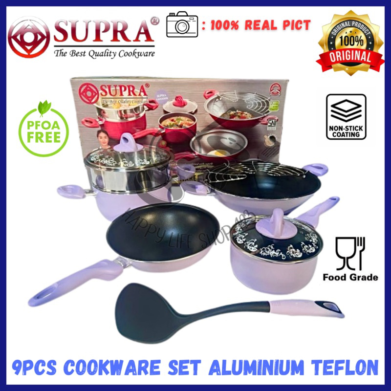 Baru Panci Set Supra 9pcs / Panci Set Aluminium SUPRA / Panci Set SUPRA