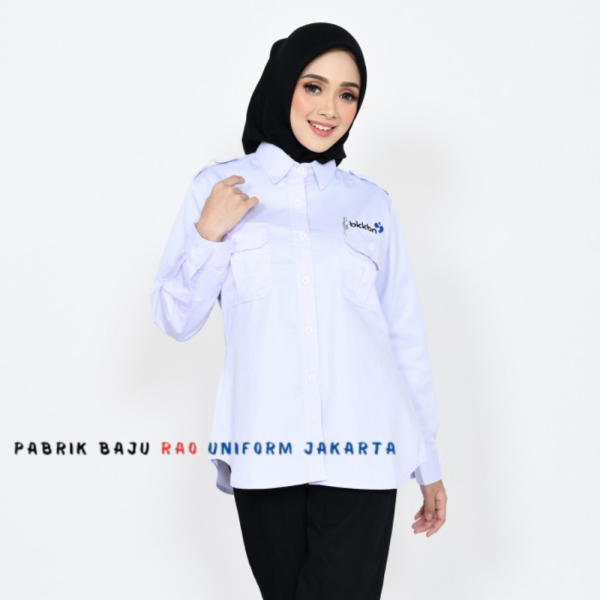Kemeja Baju Putih Lengan Panjang Wanita/Baju Putih BKKBN/Kemeja S PDL - Promo Murah PDL
