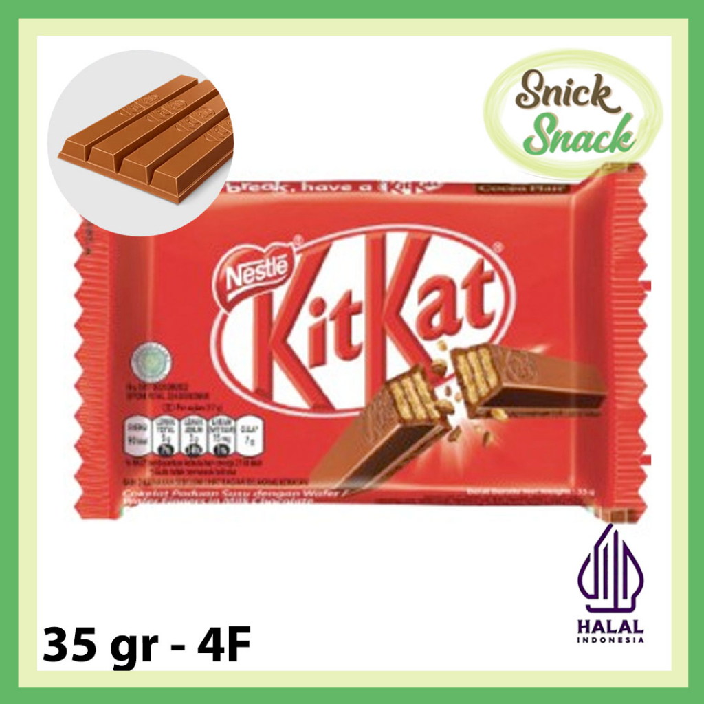 

Kit Kat 4F 35 gr Coklat Nestle Kitkat Chocolate Bar 4 Fingers