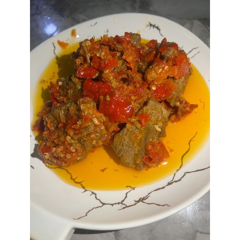 

Dendeng Lambok Takana Kampuang / Masakan padang / Balado