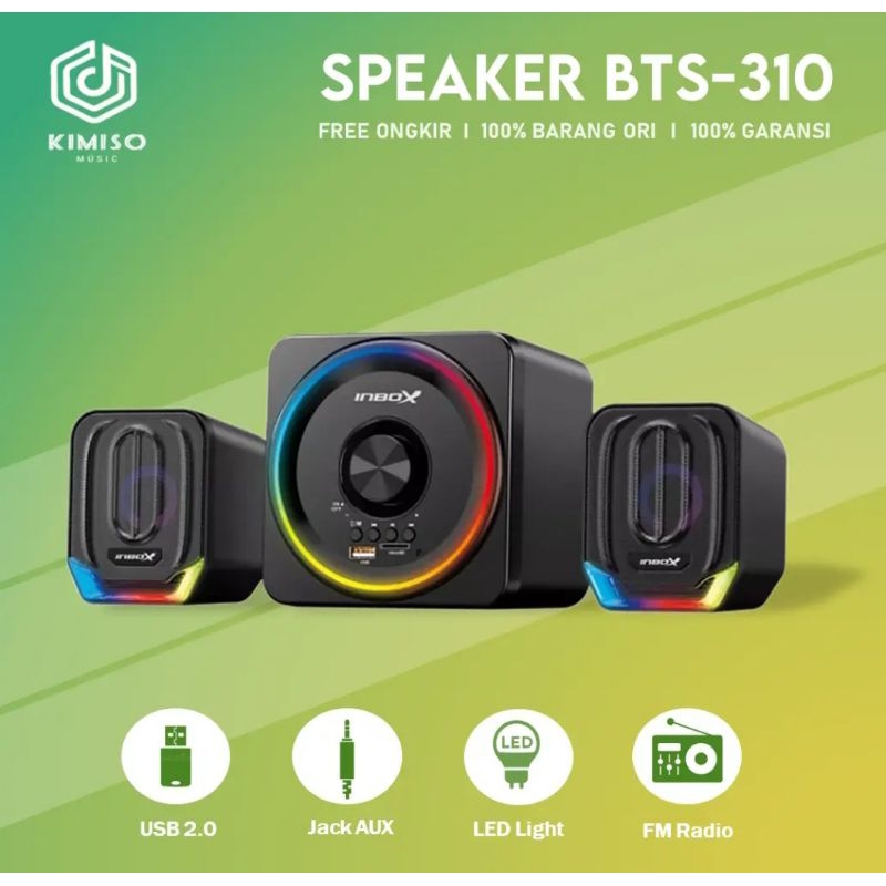 Speaker Aktif Bluetooth Inbox BTS310 BT, FM radio, USB