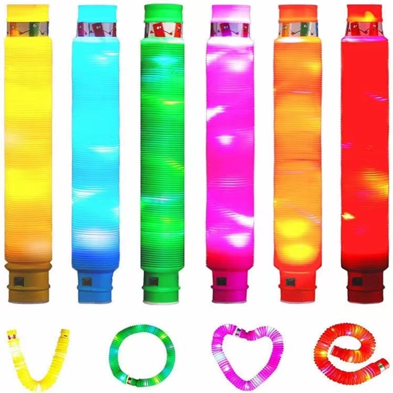 Pop Tube Lampu Mainan Anak Terbaru mainan pop it/1 Kotak Isi 6 Pcs pop tube led