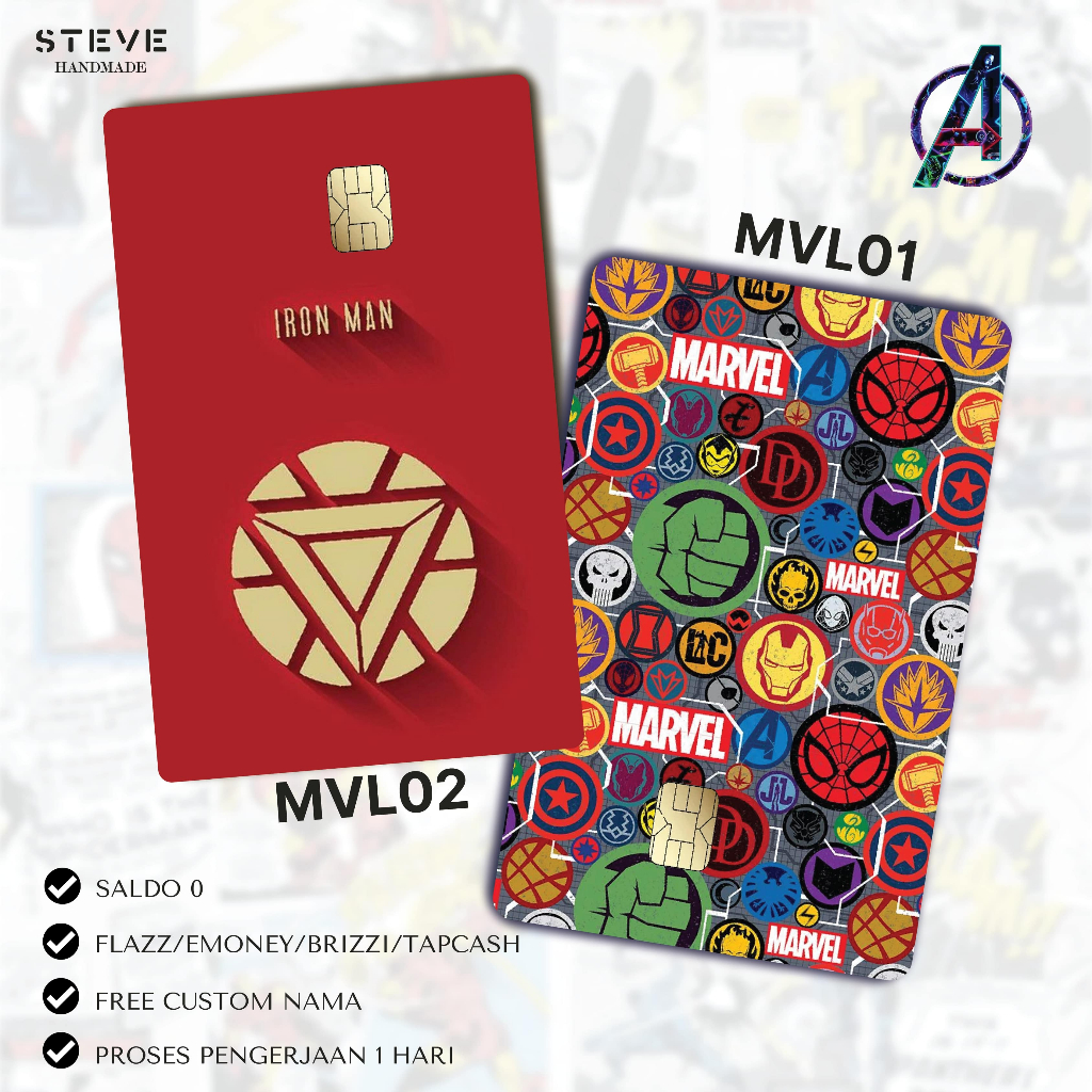 Flazz Gen 2 Emoney Brizzi Tapcash Marvel Custom Nama UV Print