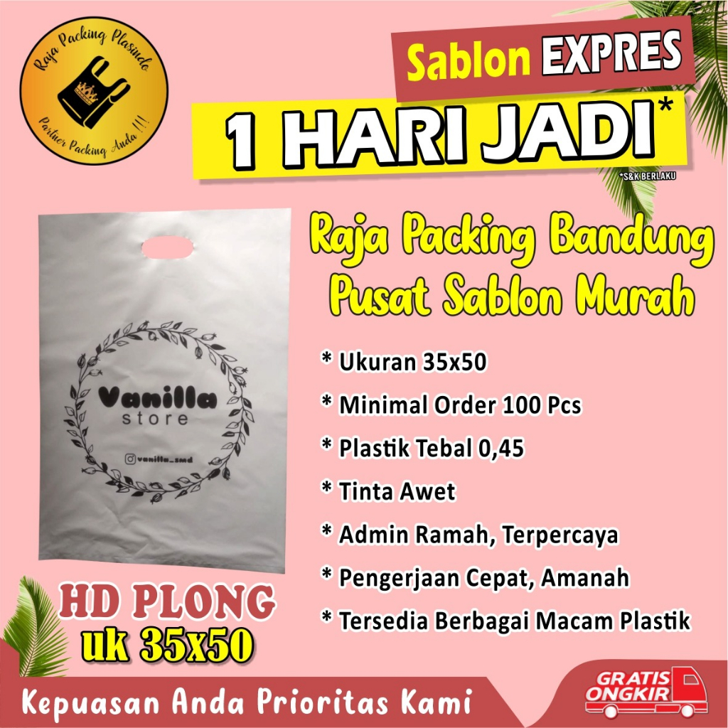< Free Desain > Plastik Sablon Packing Olshop HD Plong Uk 35x50 Sablon Plastik Murah Plastik Packing