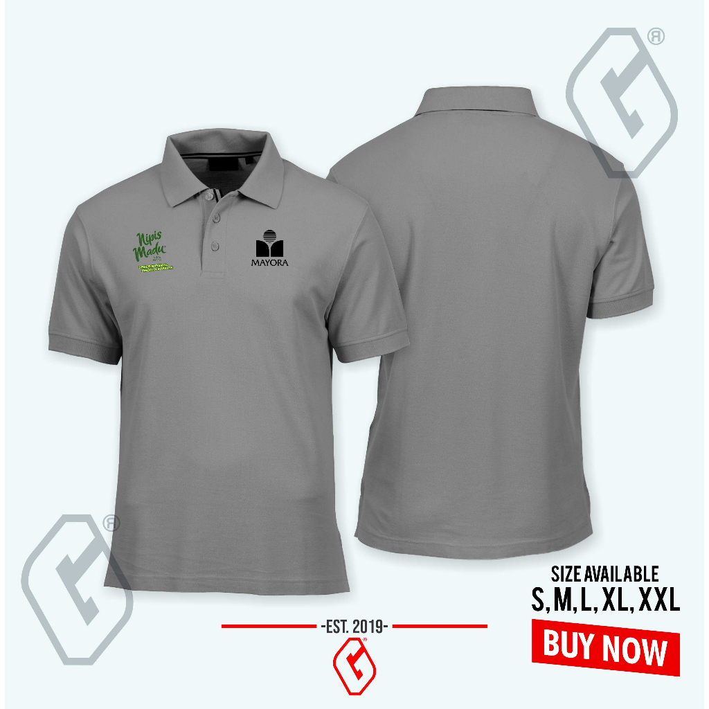Polo shirt nipis madu mayora / baju kerah mayora nipis madu